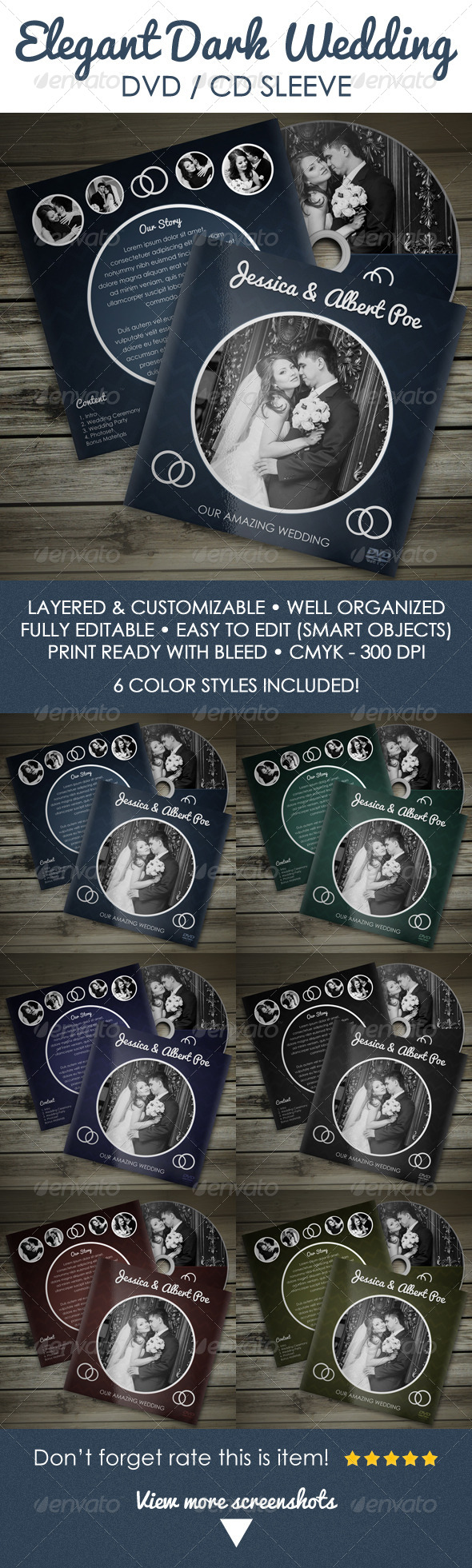 GraphicRiver Elegant Dark Wedding DVD CD Sleeve 5046713 GraphicRiver Elegant Dark Wedding DVD CD Sleeve 5046713