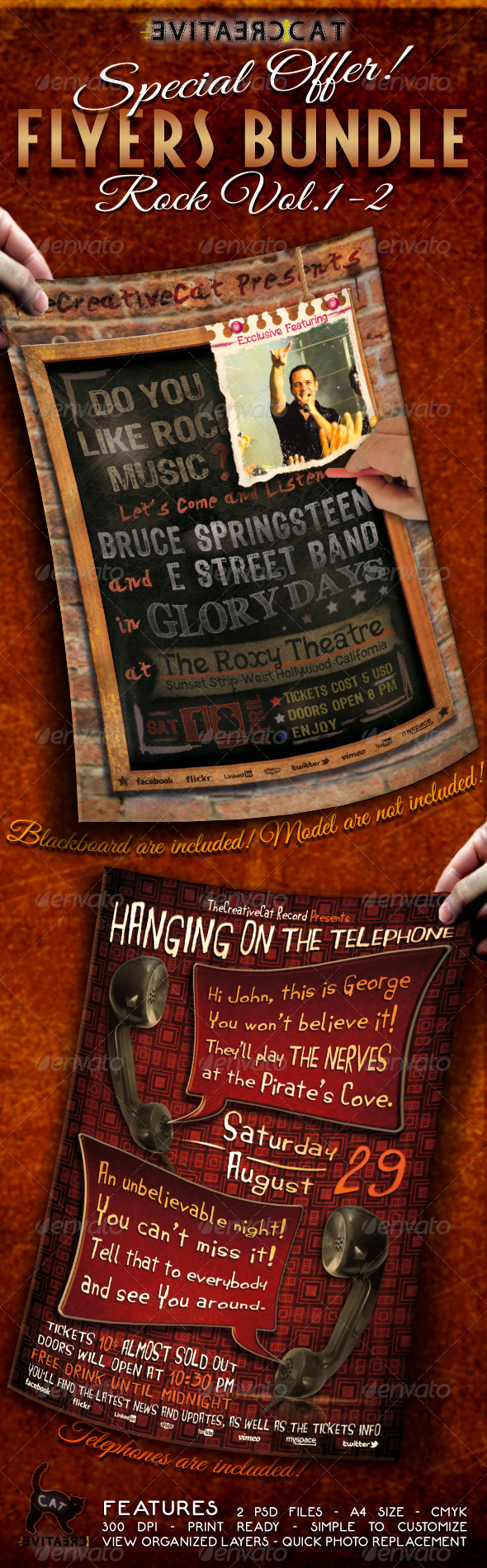 Rock Flyer/Poster Bundle Vol.1-2 - Events Flyers
