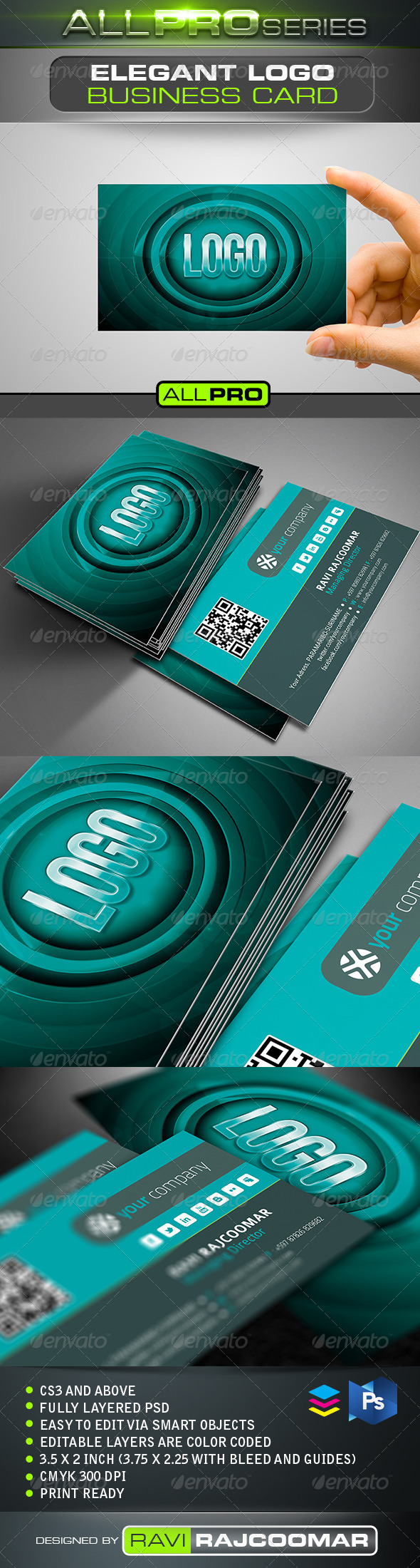 Elegant Logo Business Card - Business Cards Print Templates