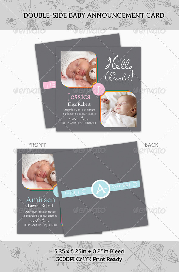 GraphicRiver Boy Girl Baby Announcement Card 03 528478 GraphicRiver Boy Girl Baby Announcement Card 03 528478