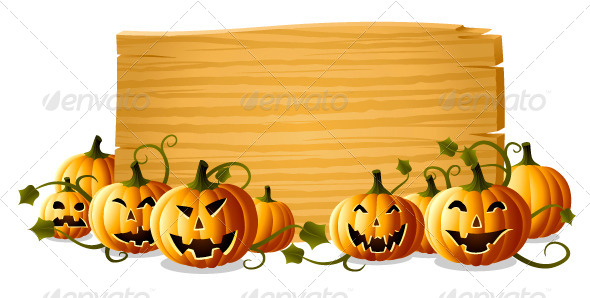GraphicRiver Jack-O-Lantern with Sign 5138394 GraphicRiver Jack-O-Lantern with Sign 5138394