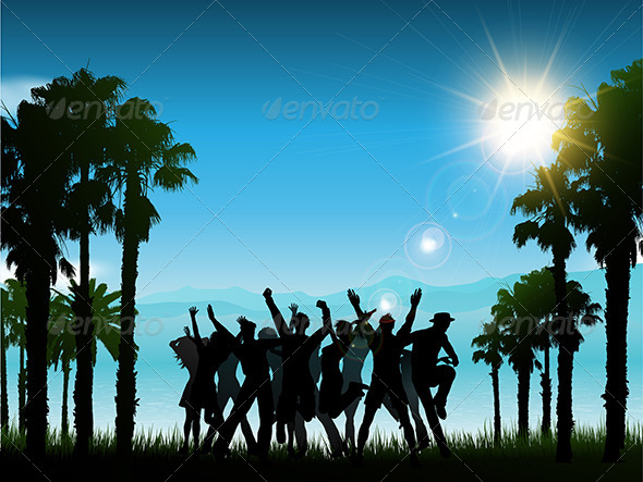 GraphicRiver Party People in Tropical Landscape 5138718 GraphicRiver Party People in Tropical Landscape 5138718