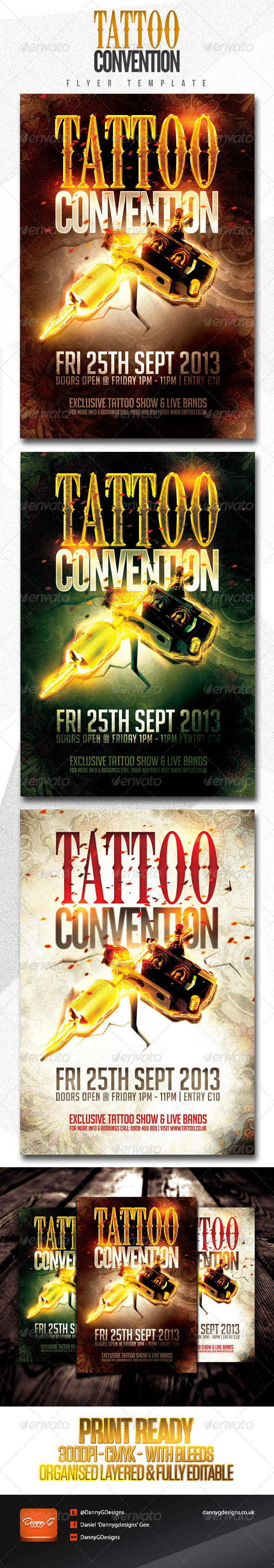 Tattoo Convention Flyer Template - Miscellaneous Events