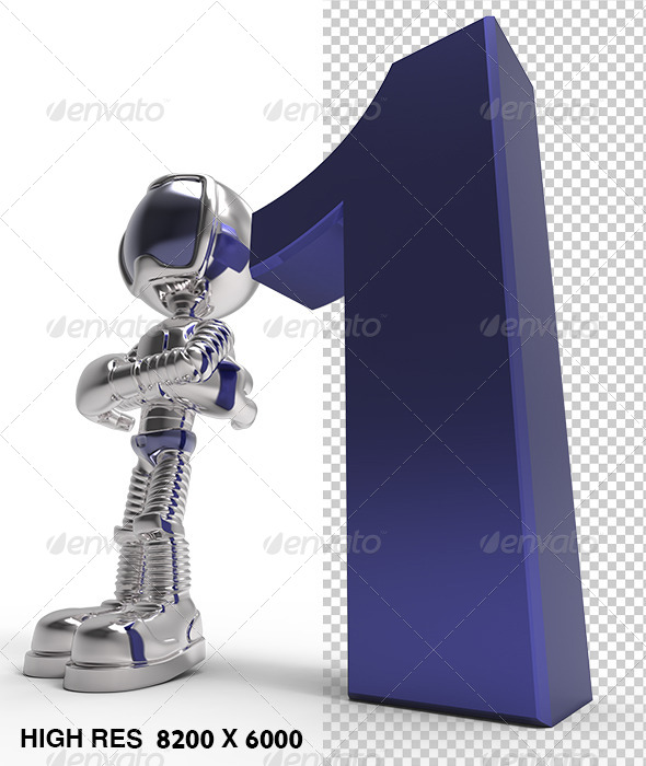 GraphicRiver 1st 3D Character With Blue Number One 5140957 GraphicRiver 1st 3D Character With Blue Number One 5140957