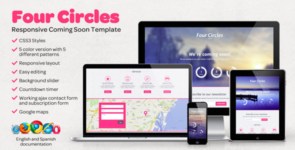 ThemeForest Four Circles Responsive Coming Soon Template 5125846 ThemeForest Four Circles Responsive Coming Soon Template 5125846