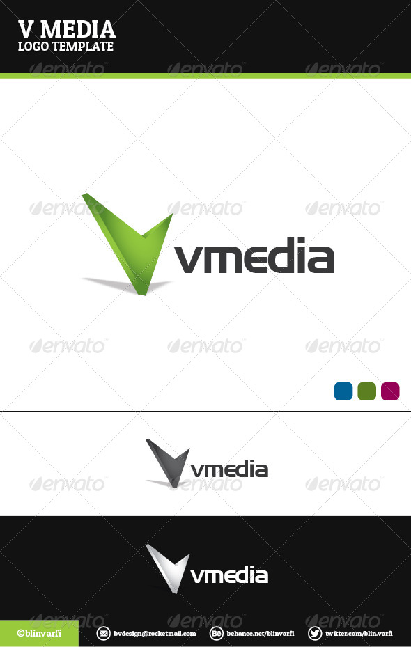 V Media Logo Temaplate - Letters Logo Templates