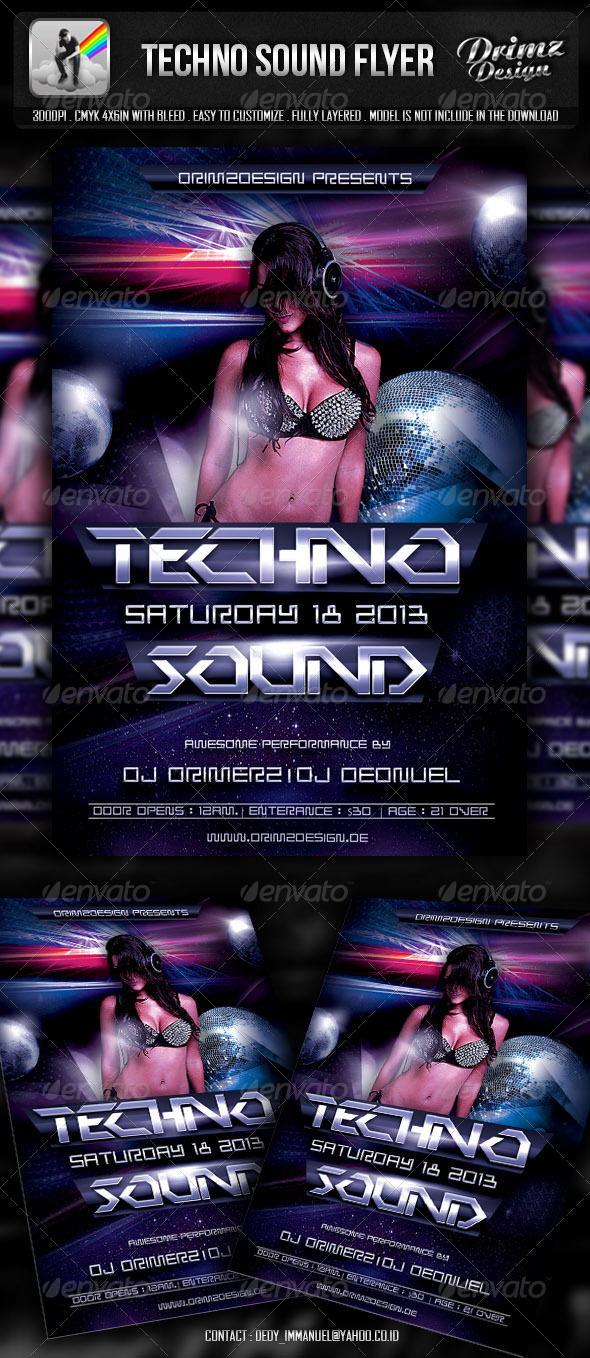 GraphicRiver Techno Sound Flyer 5152944 GraphicRiver Techno Sound Flyer 5152944