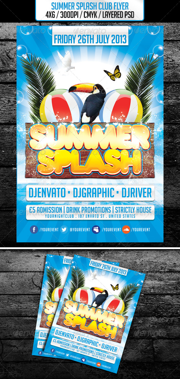 Summer Splash Club Flyer - Clubs & Parties Events