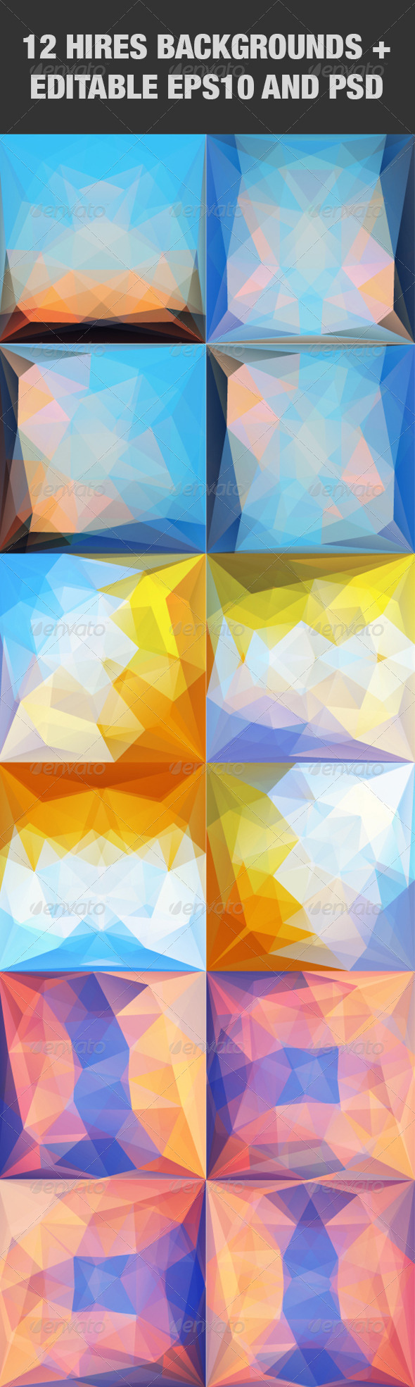GraphicRiver Colorful Abstract Triangular Backgrounds Set 2 5158535 GraphicRiver Colorful Abstract Triangular Backgrounds Set 2 5158535