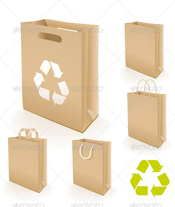 GraphicRiver 5 Recycling Paper Bags 5161099 GraphicRiver 5 Recycling Paper Bags 5161099
