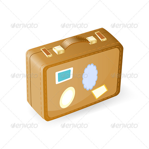 GraphicRiver Vintage Suitcase with Stickers 5163254 GraphicRiver Vintage Suitcase with Stickers 5163254