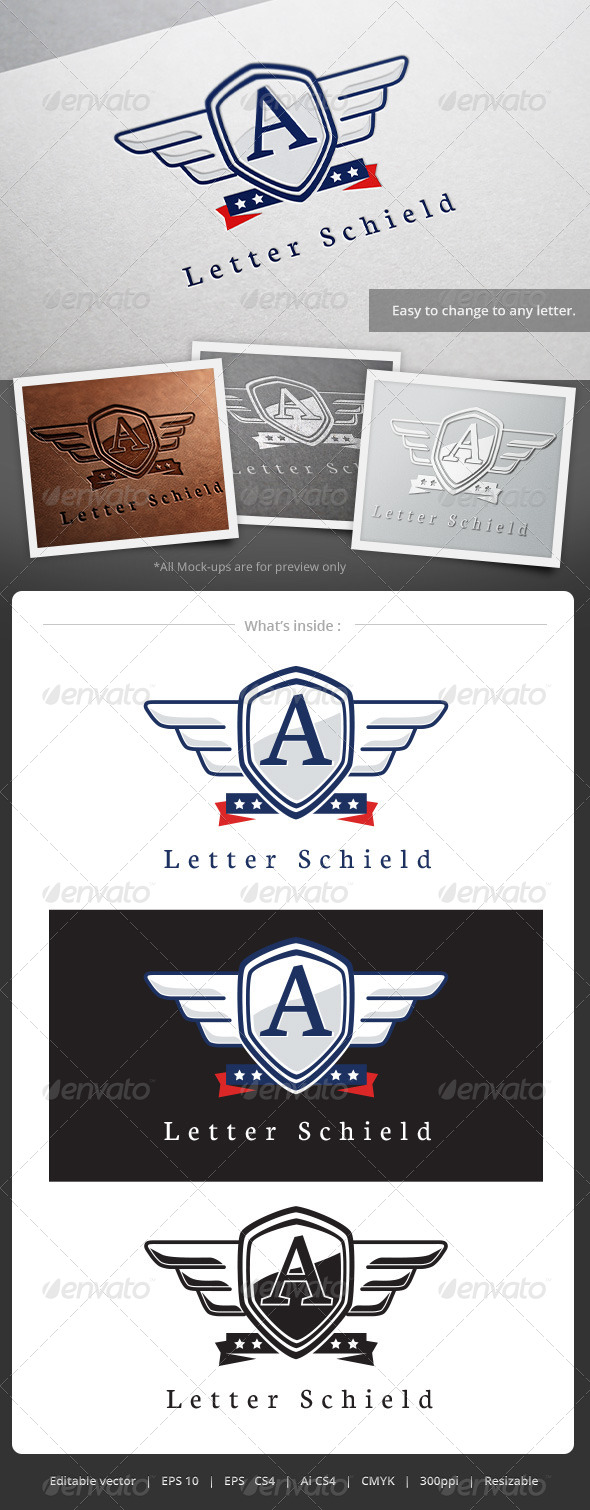 GraphicRiver Letter Schield Logo 5148872 GraphicRiver Letter Schield Logo 5148872