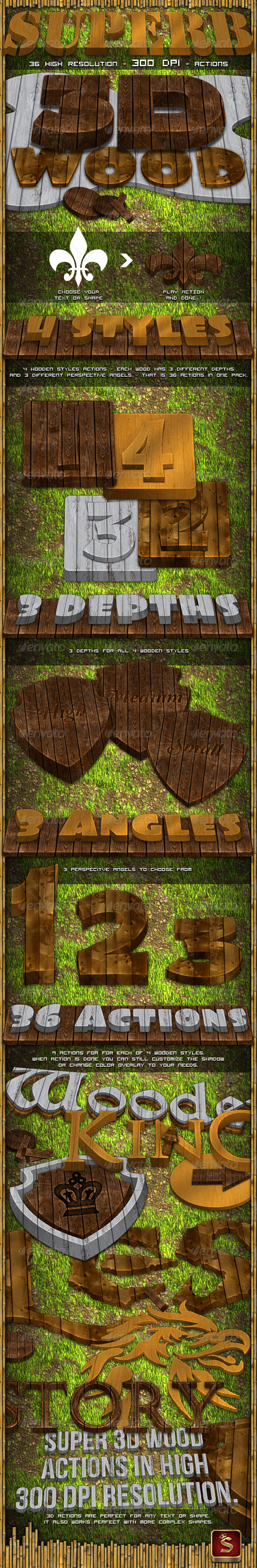 3D Wood Generator - Actions - Text Effects Actions