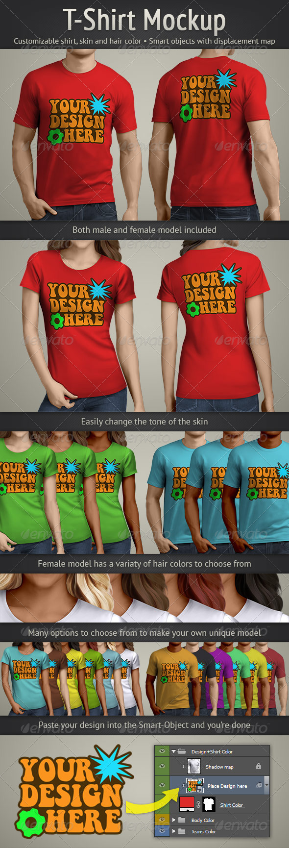 T-Shirt Mockup - T-shirts Apparel