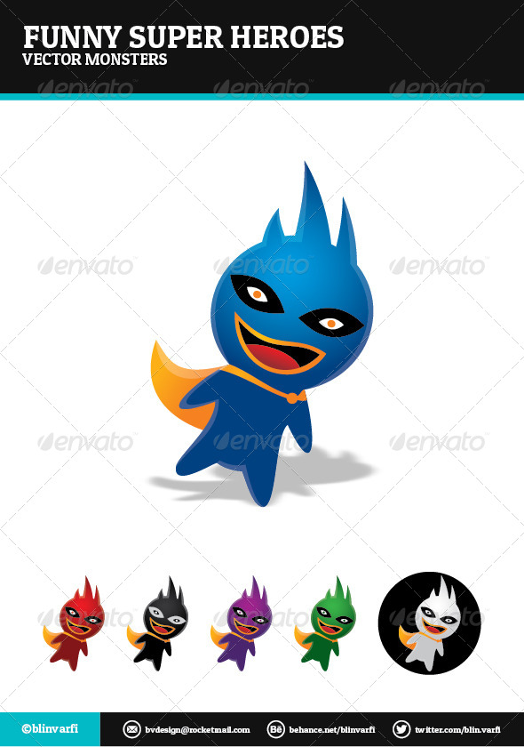 Funny Super Heroes - Monsters Characters