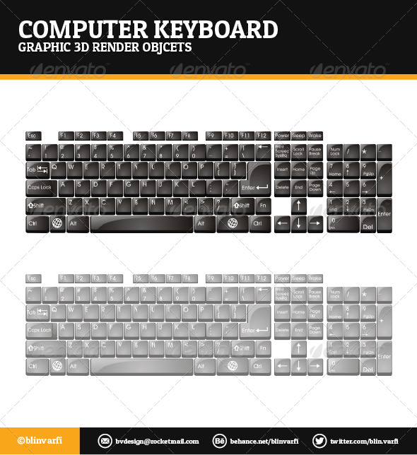 Computer Keyboard - Objects 3D Renders