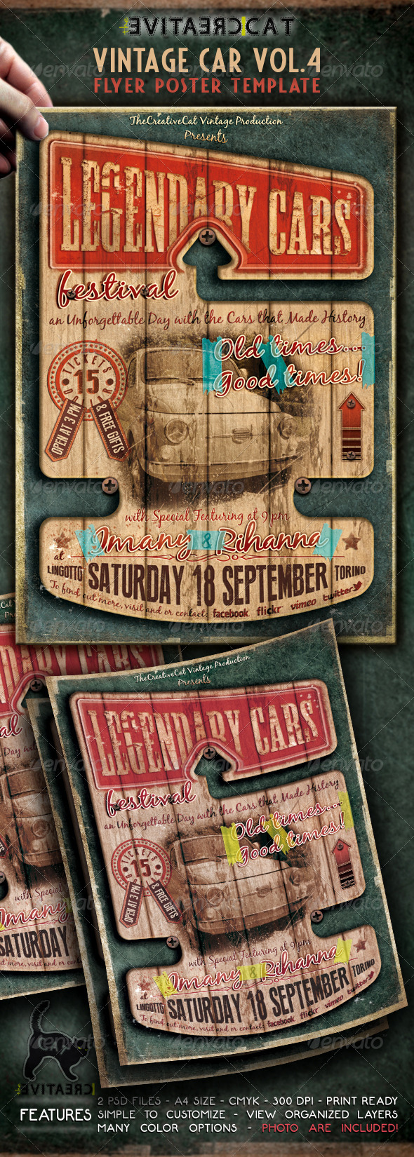 Vintage Car Flyer/Poster Vol. 4 - Events Flyers