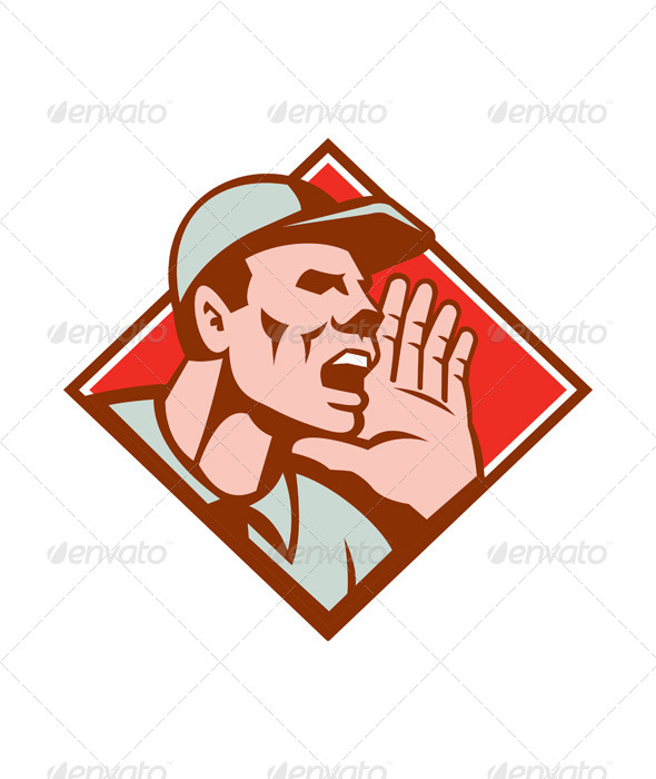GraphicRiver Worker Looking Up Shouting Retro 5178227 GraphicRiver Worker Looking Up Shouting Retro 5178227