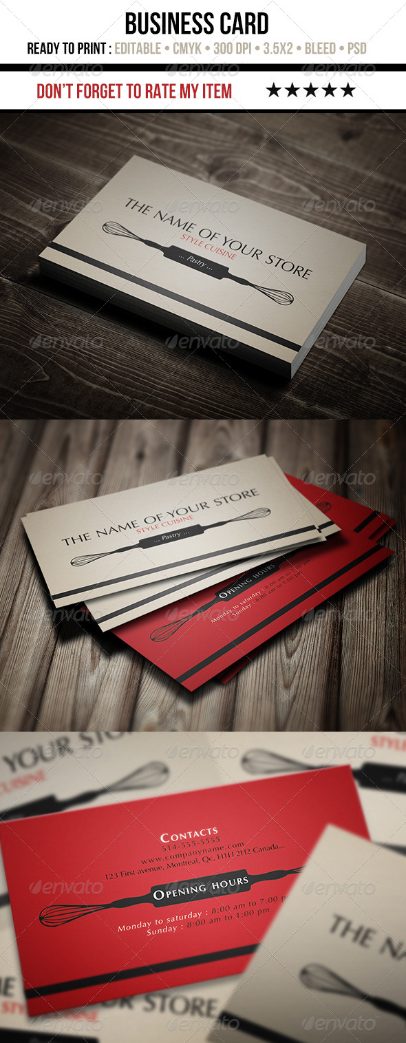 GraphicRiver Retro Restaurant Business Card 5180805 GraphicRiver Retro Restaurant Business Card 5180805