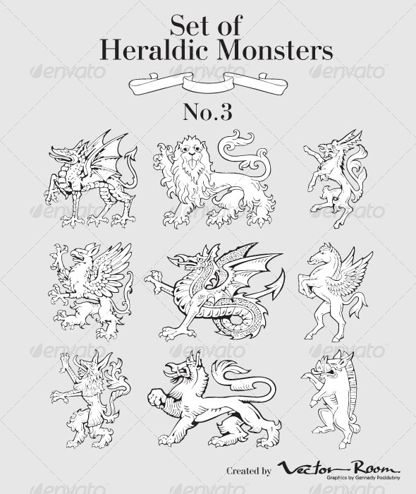 Set of Heraldic Monsters No3 - Monsters Characters