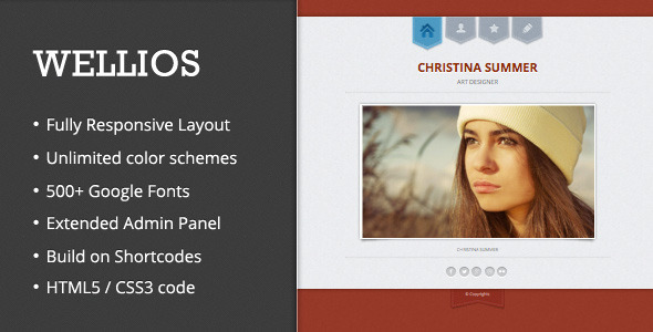 Wellios - Responsive VCard Wordpress Theme - Personal Blog / Magazine