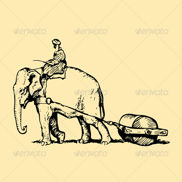 GraphicRiver Elephant at Work 5192433 GraphicRiver Elephant at Work 5192433