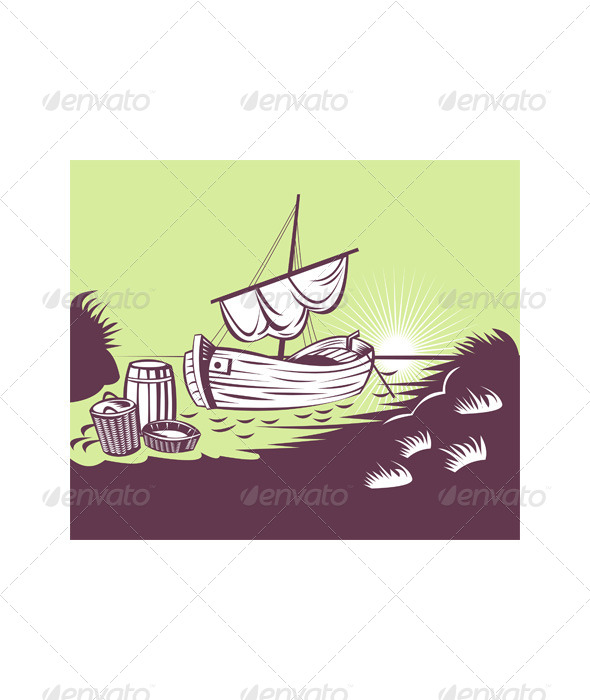 GraphicRiver Fishing Boat at Sea 5198633 GraphicRiver Fishing Boat at Sea 5198633