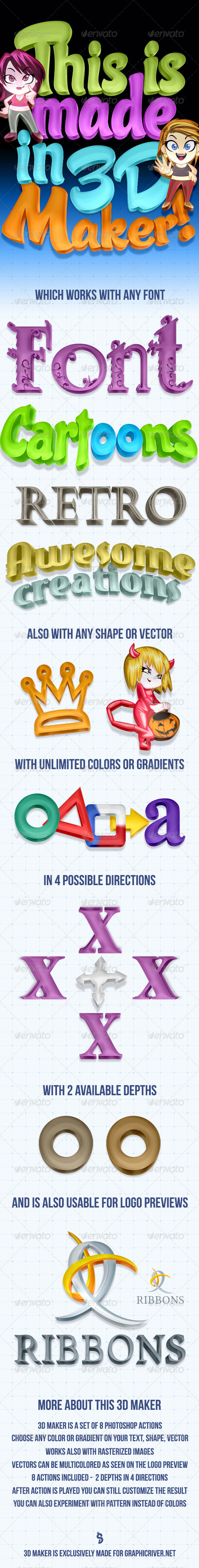 Colorful 3D Maker - Actions Photoshop