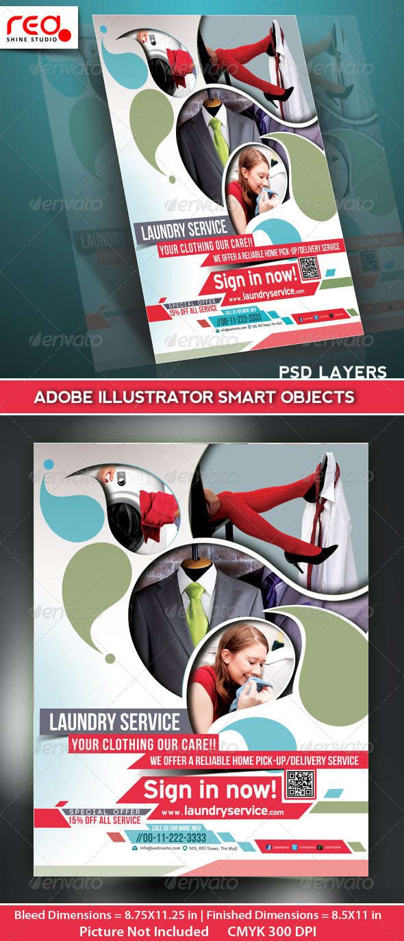 GraphicRiver Laundry Service Flyer Poster Magazine Template 5207846 GraphicRiver Laundry Service Flyer Poster Magazine Template 5207846