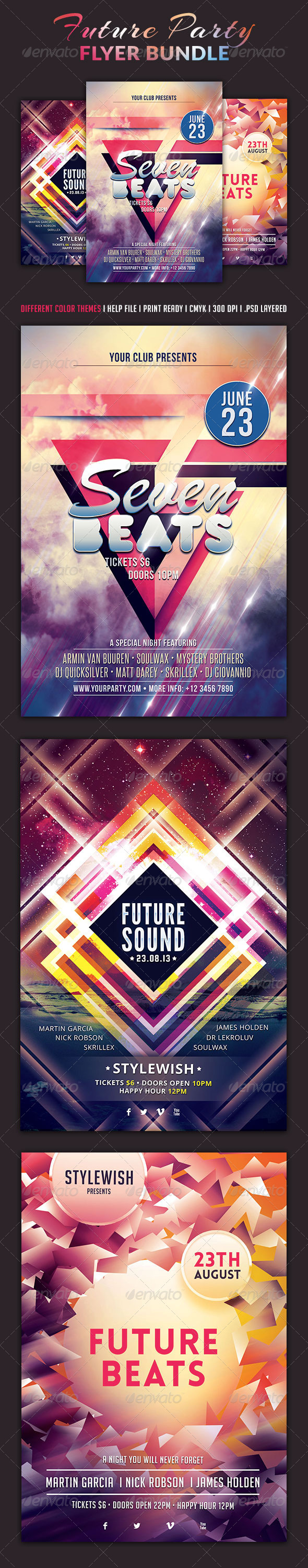 Future Party Flyer Bundle - Clubs & Parties Events