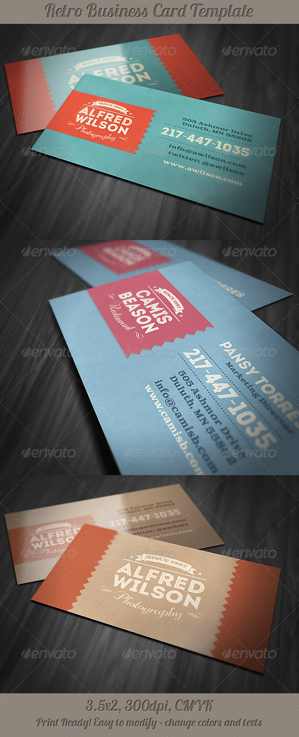 GraphicRiver Retro Business Card 2 5209052 GraphicRiver Retro Business Card 2 5209052