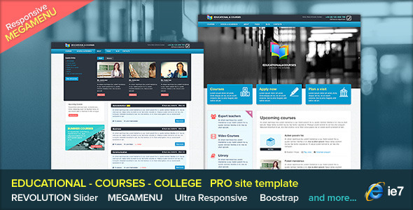 EDU - Educational, Courses, College with Megamenu - Corporate Site Templates