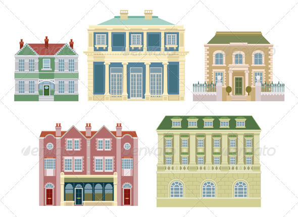 GraphicRiver Luxury old fashioned houses buildings 535395 GraphicRiver Luxury old fashioned houses buildings 535395