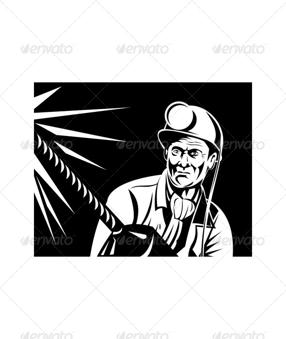 GraphicRiver Coal Miner Drilling Jackdrill Front Retro 5217207 GraphicRiver Coal Miner Drilling Jackdrill Front Retro 5217207