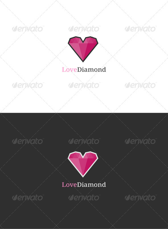 Love Diamond Logo - Objects Logo Templates