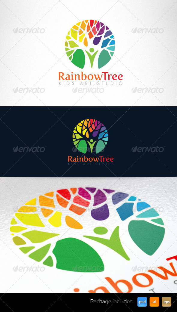 Kids Art Studio and Kindergarten Logo Template - Nature Logo Templates