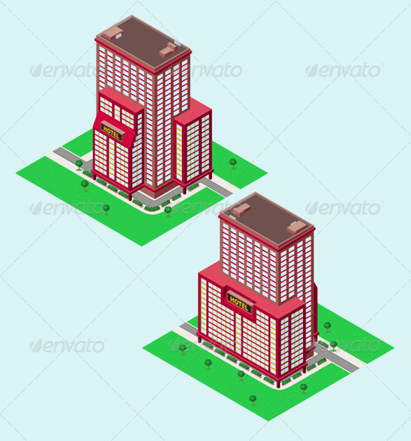 GraphicRiver Isometric Hotel 5224766 GraphicRiver Isometric Hotel 5224766