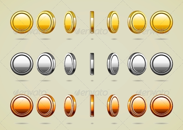 Rotational Coins - Objects Vectors
