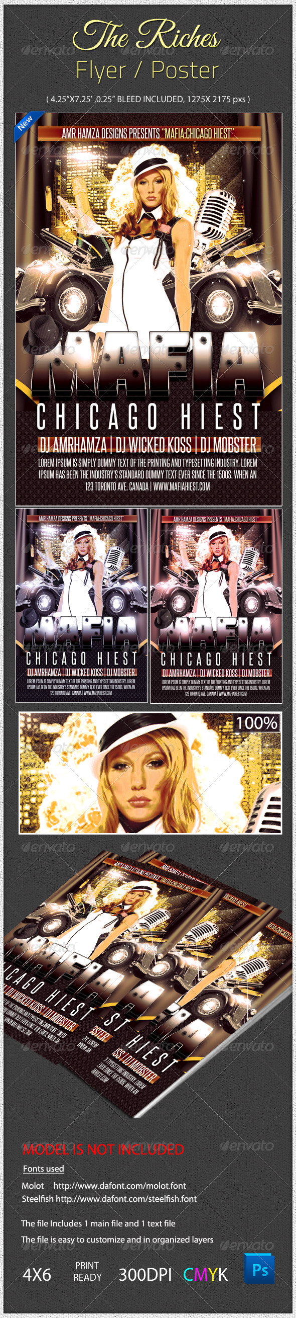 GraphicRiver Chicago Hiest Gangster Theme Flyer 5231206 GraphicRiver Chicago Hiest Gangster Theme Flyer 5231206