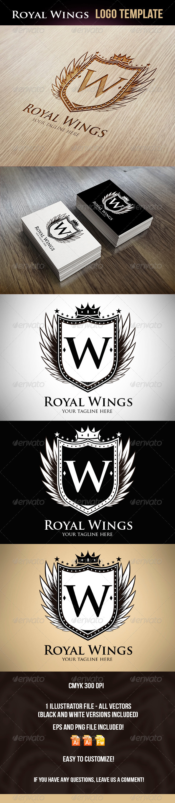 Royal Wings Logo Template - Logo Templates