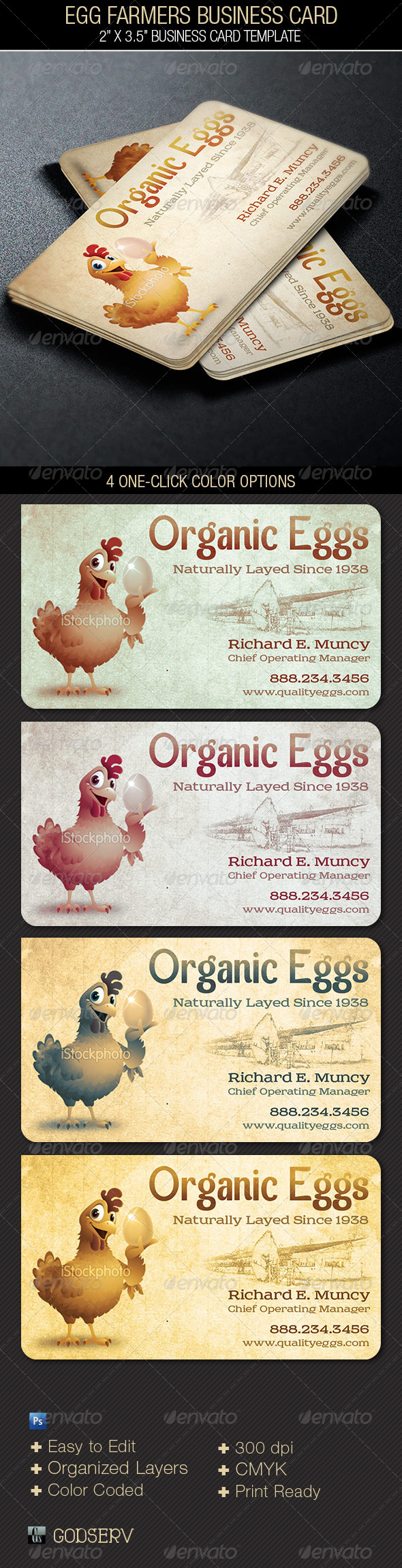 Egg Farmers Business Card - Industry Specific Business Cards