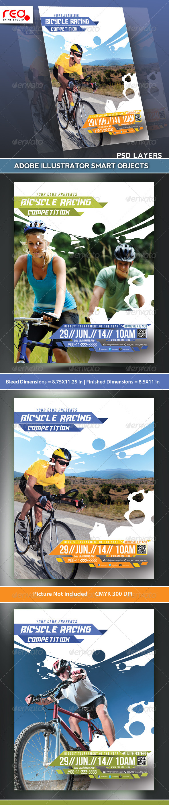 GraphicRiver Bicycle Racing Competitions Flyer Poster Template 5232730 GraphicRiver Bicycle Racing Competitions Flyer Poster Template 5232730