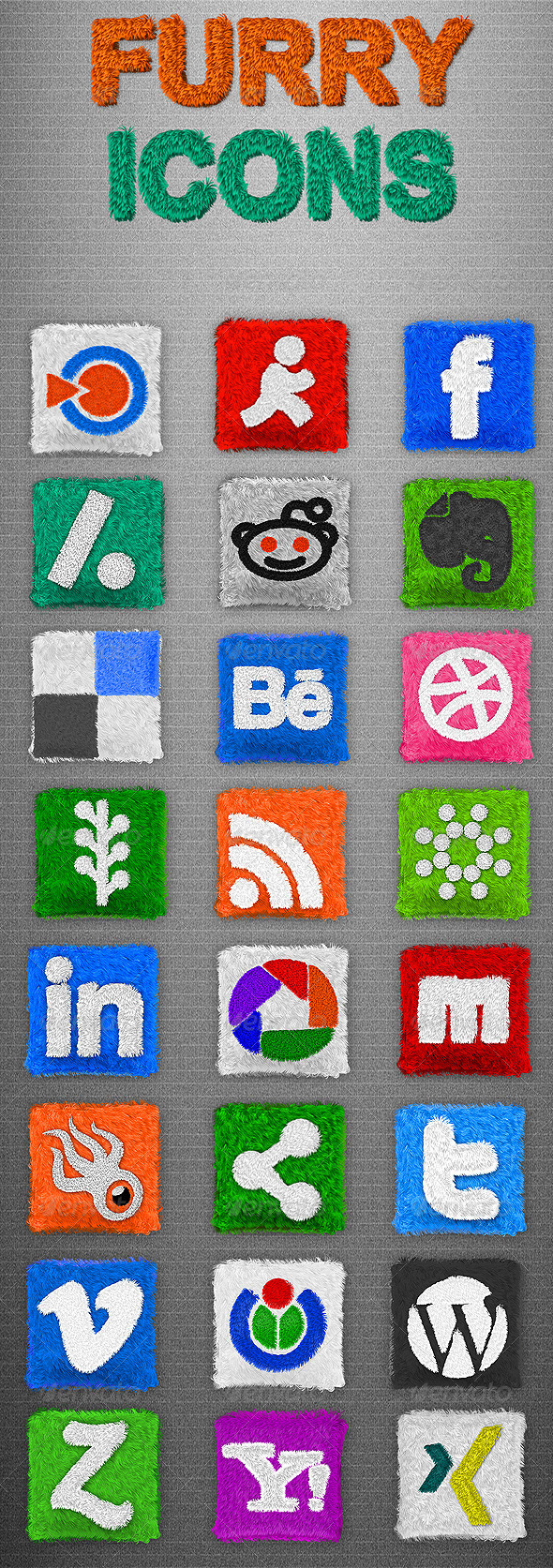 GraphicRiver Furry Icons 5194703 GraphicRiver Furry Icons 5194703