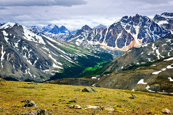 Rocky Mountains in Jasper National Park, Canada - Stock Photo - Images