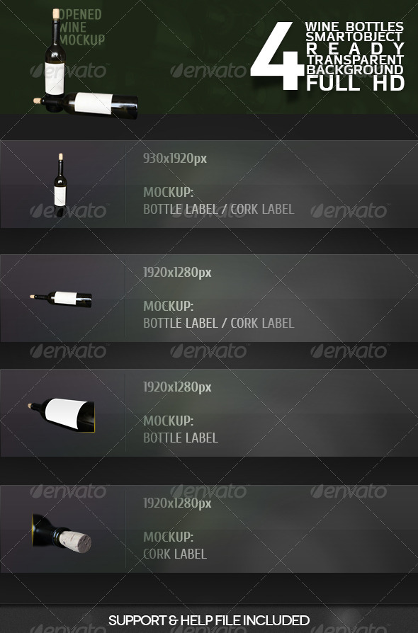 GraphicRiver Opened Wine Mockup 5235431 GraphicRiver Opened Wine Mockup 5235431