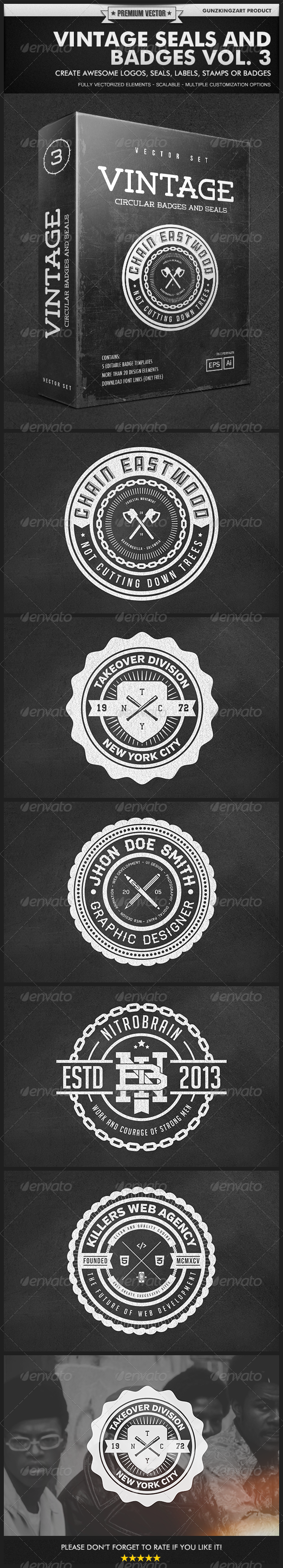 GraphicRiver Vintage Seals and Badges Vol 3 5243418 GraphicRiver Vintage Seals and Badges Vol 3 5243418