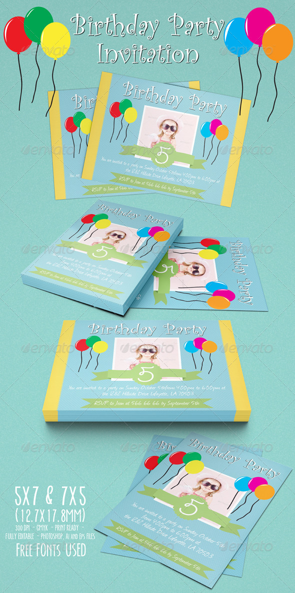 GraphicRiver Birthday Party Invitation 01 5175114 GraphicRiver Birthday Party Invitation 01 5175114
