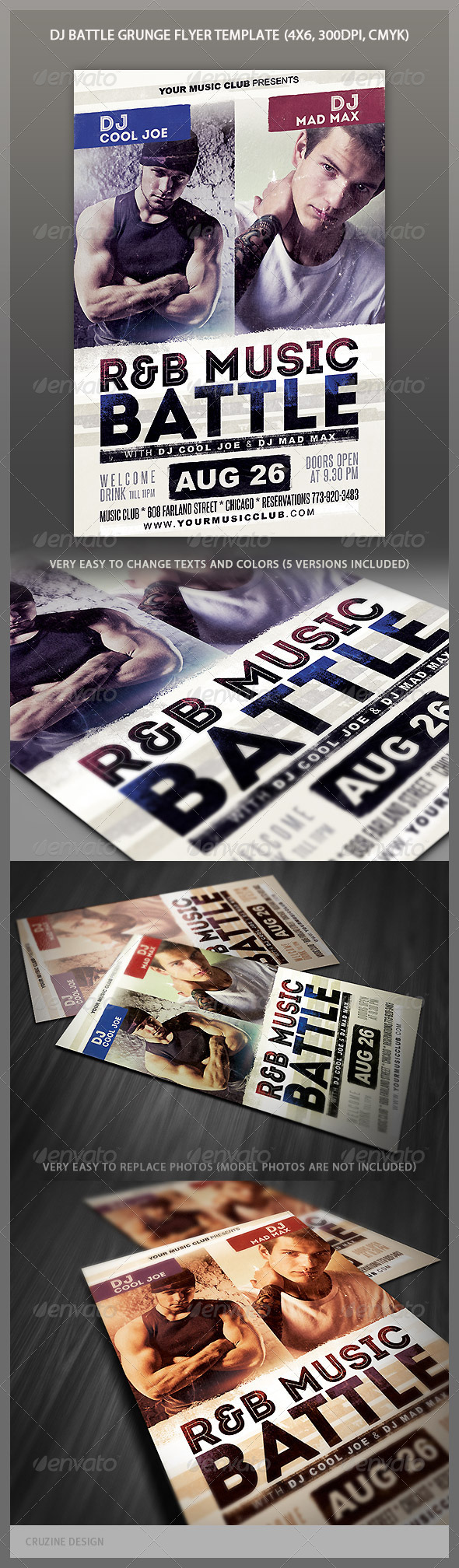 Music Battle Grunge Party Flyer - Events Flyers