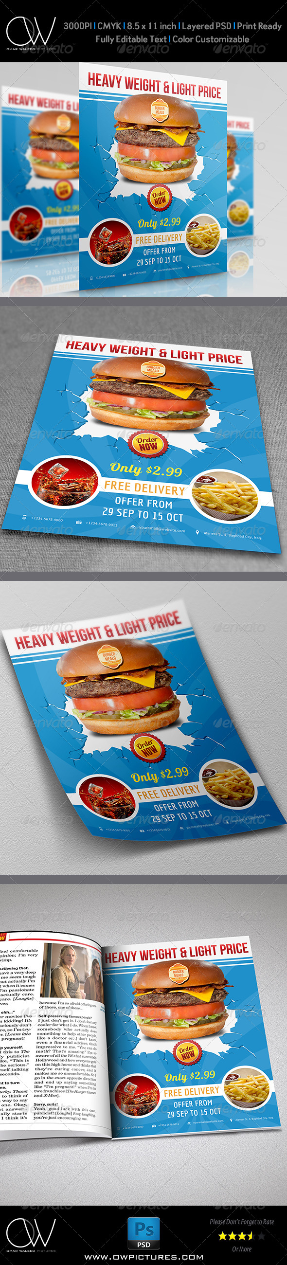 GraphicRiver Burger Restaurant Flyer Vol.3 5246398 GraphicRiver Burger Restaurant Flyer Vol.3 5246398