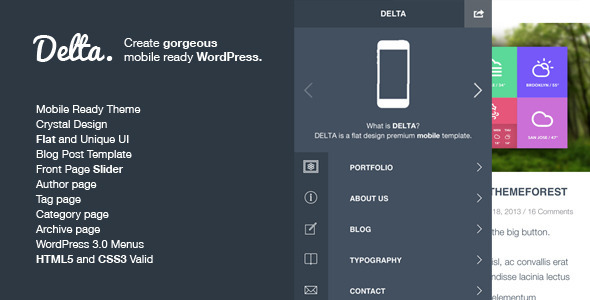 ThemeForest Delta Flat Designed WP Mobile Theme 5243384 ThemeForest Delta Flat Designed WP Mobile Theme 5243384